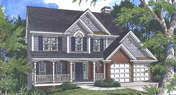 image of 2 story farmhouse plans with porch plan 5732